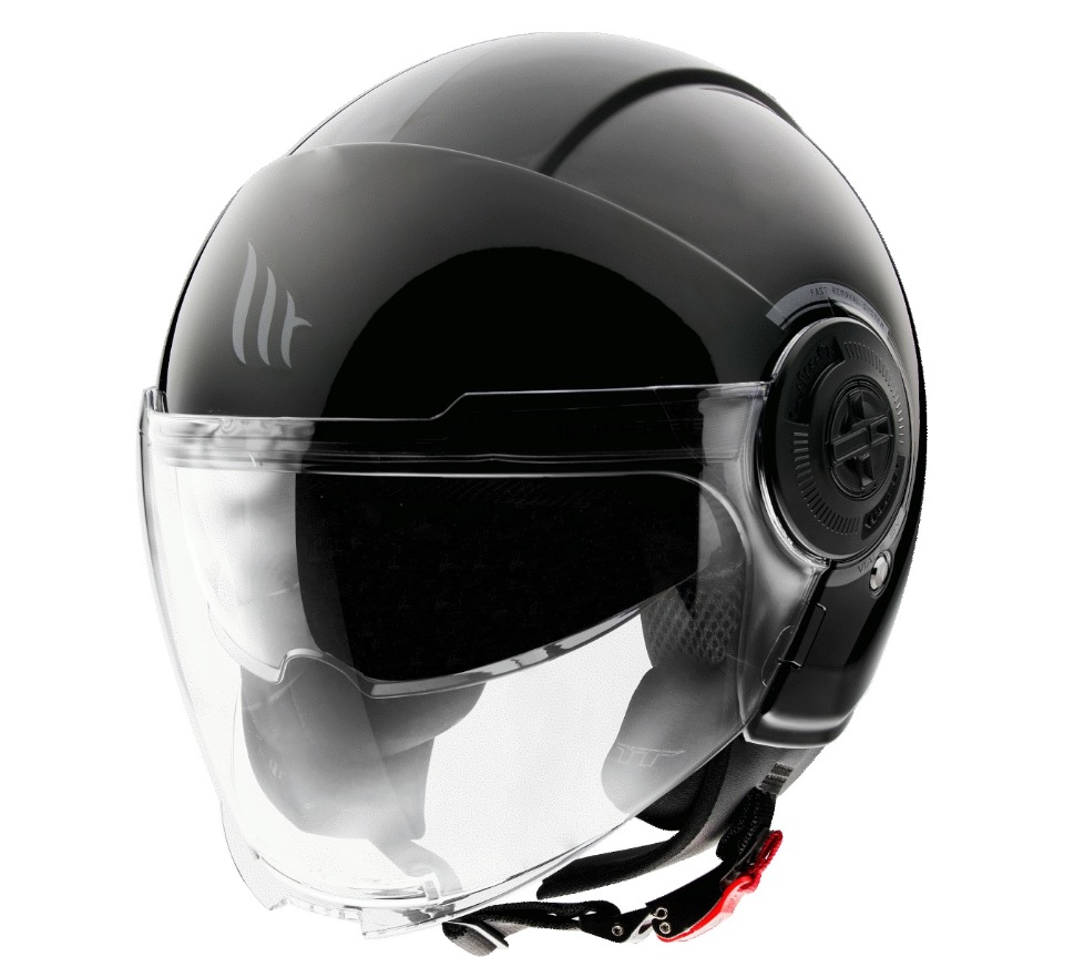 Casca pentru scuter – motocicleta MT Viale SV S A1 negru lucios (ochelari soare integrati) – omologare noua ECE 22.06 M (57/58cm)